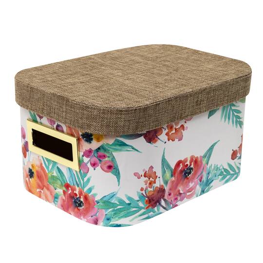 Small Blush Floral Box With Rounded Lid By Ashland Michaels